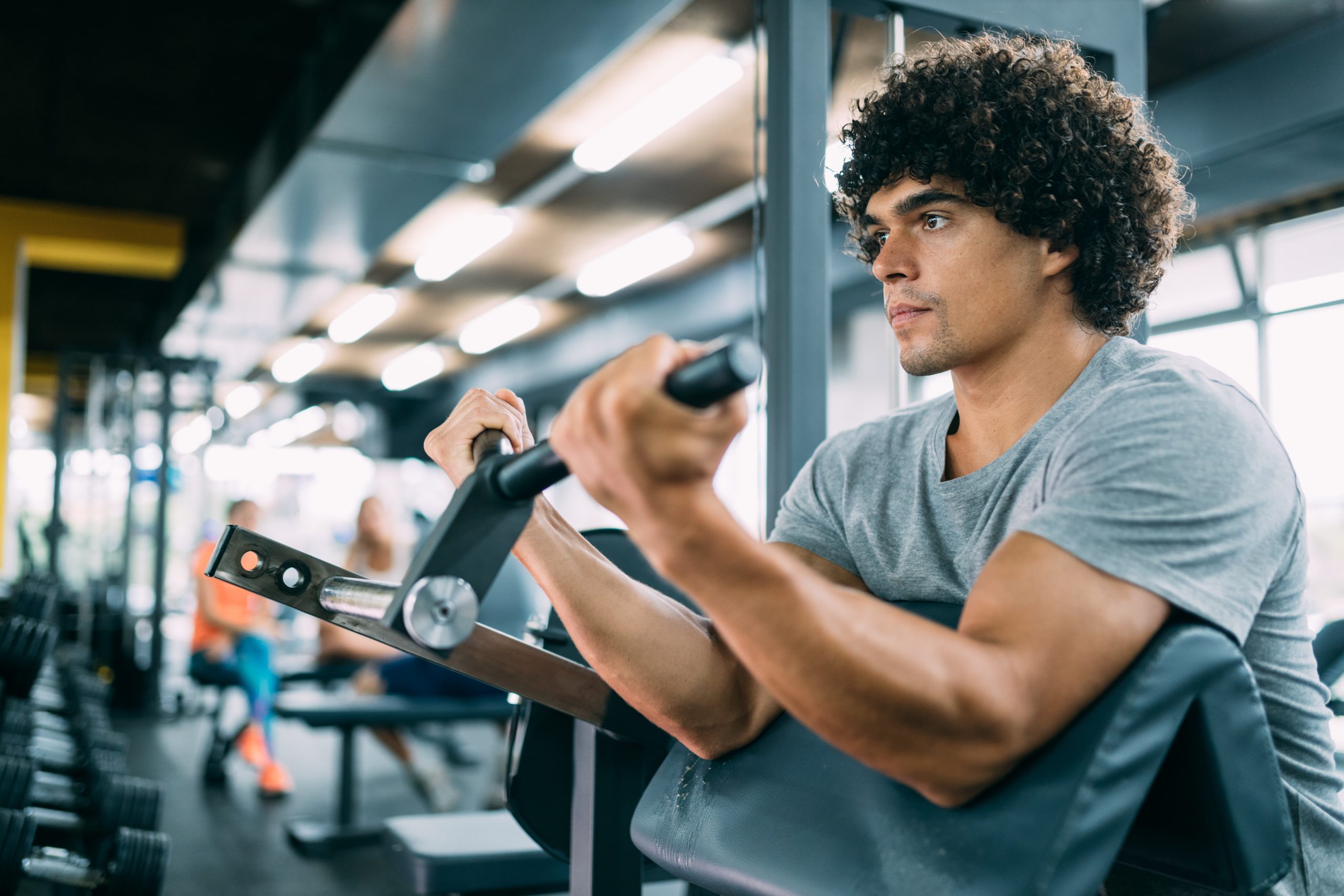 Man working out in the gym