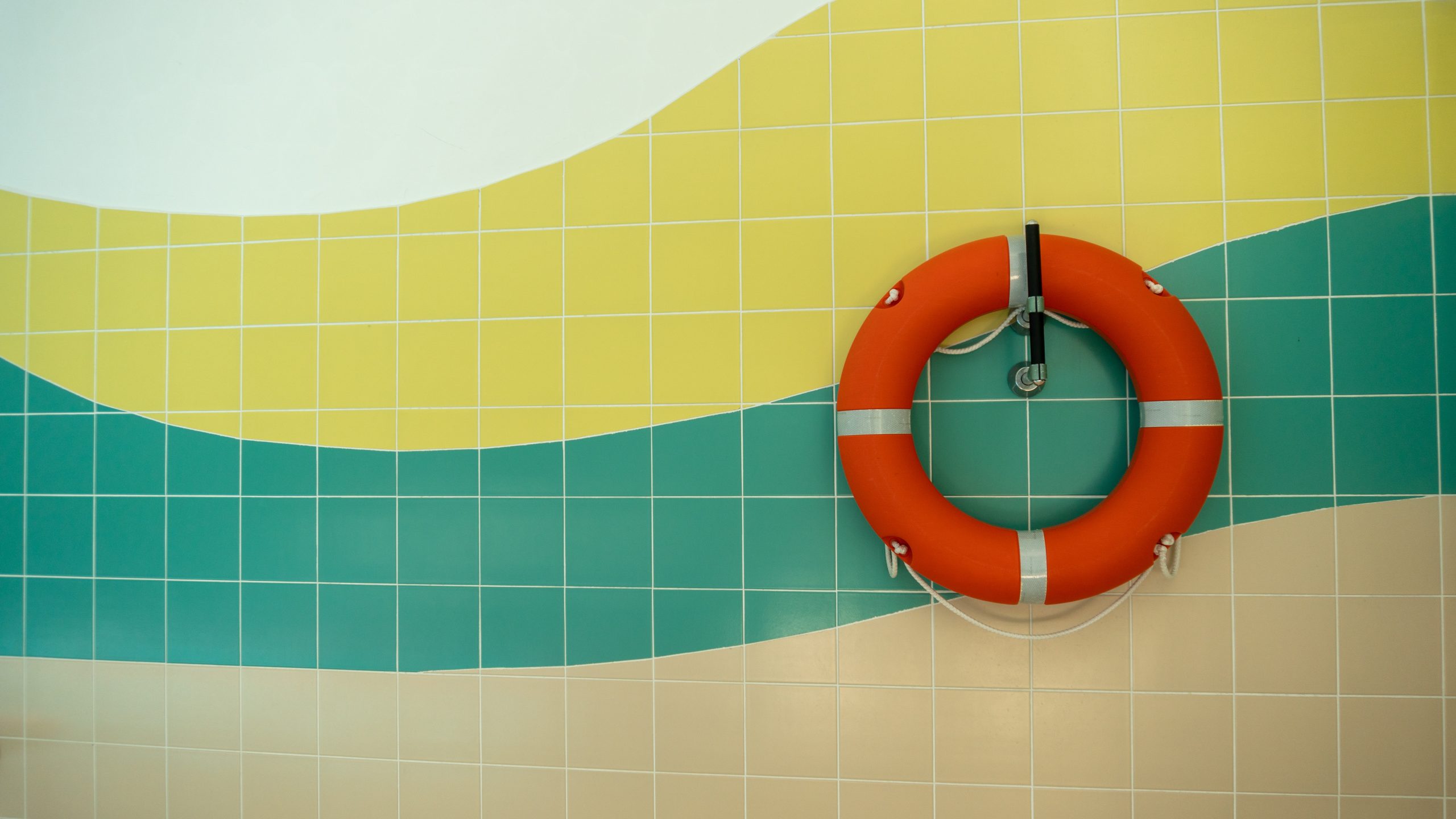 Life preserver hanging on wall