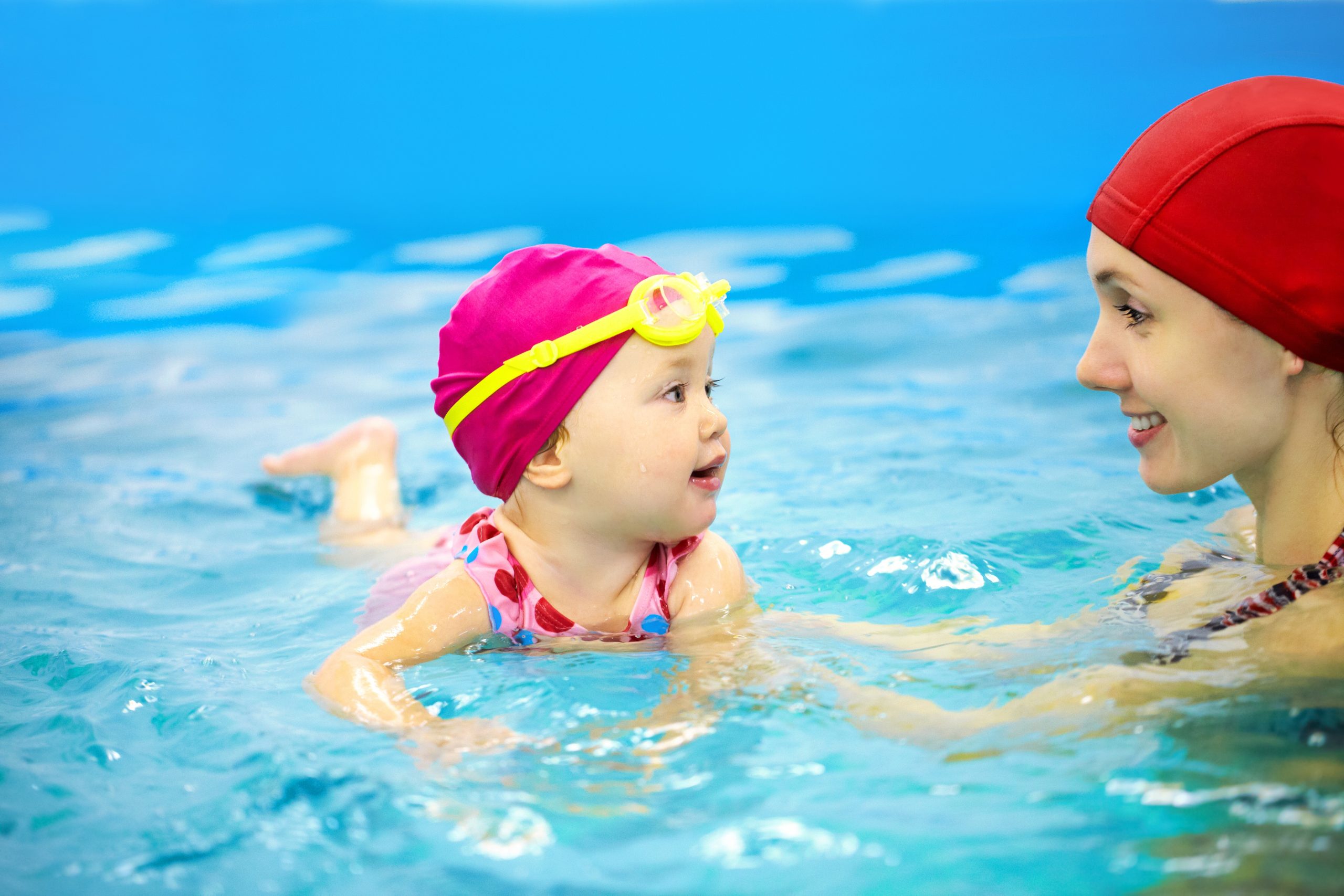 Baby at a swim lesson