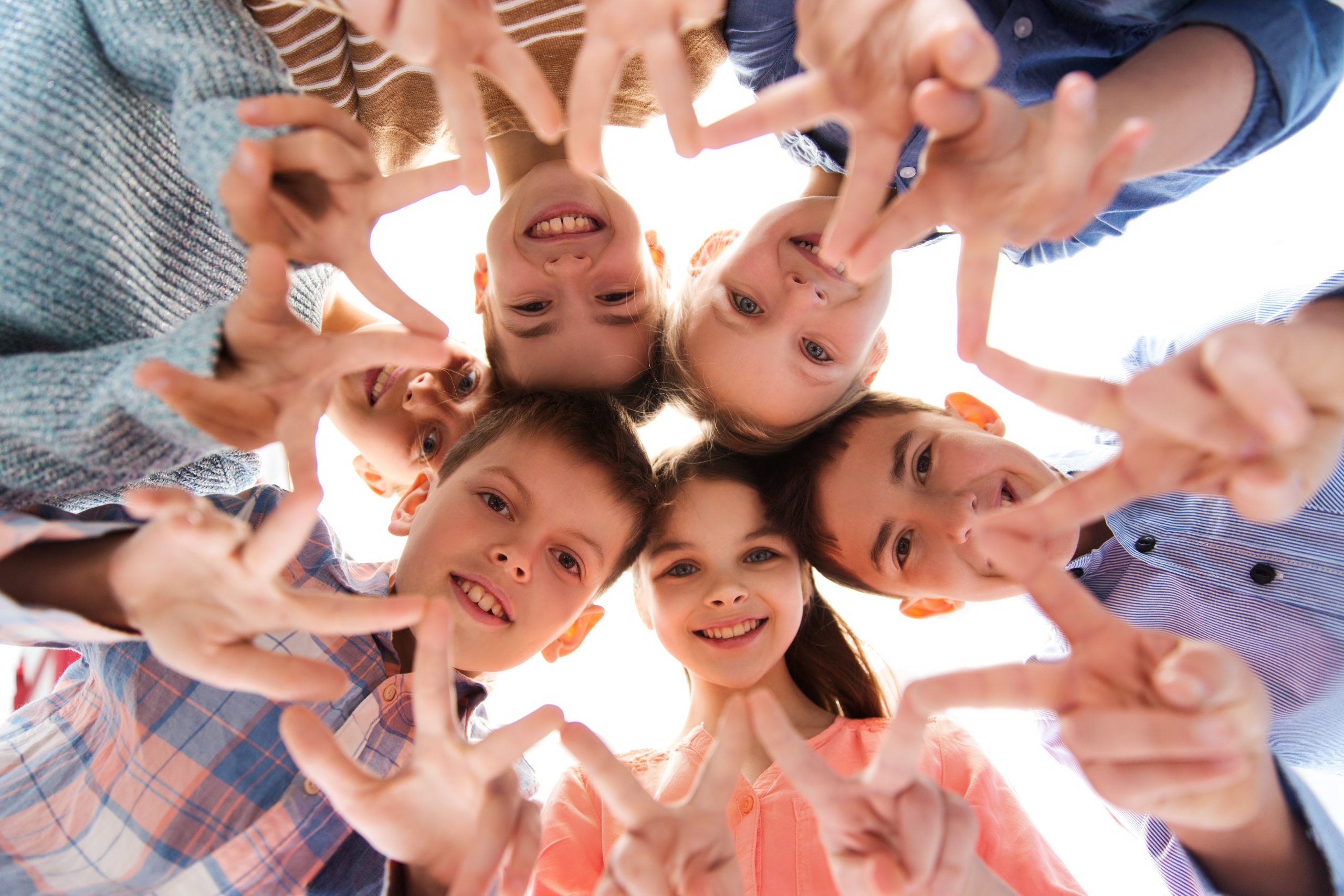 Kids gathered together in a circle