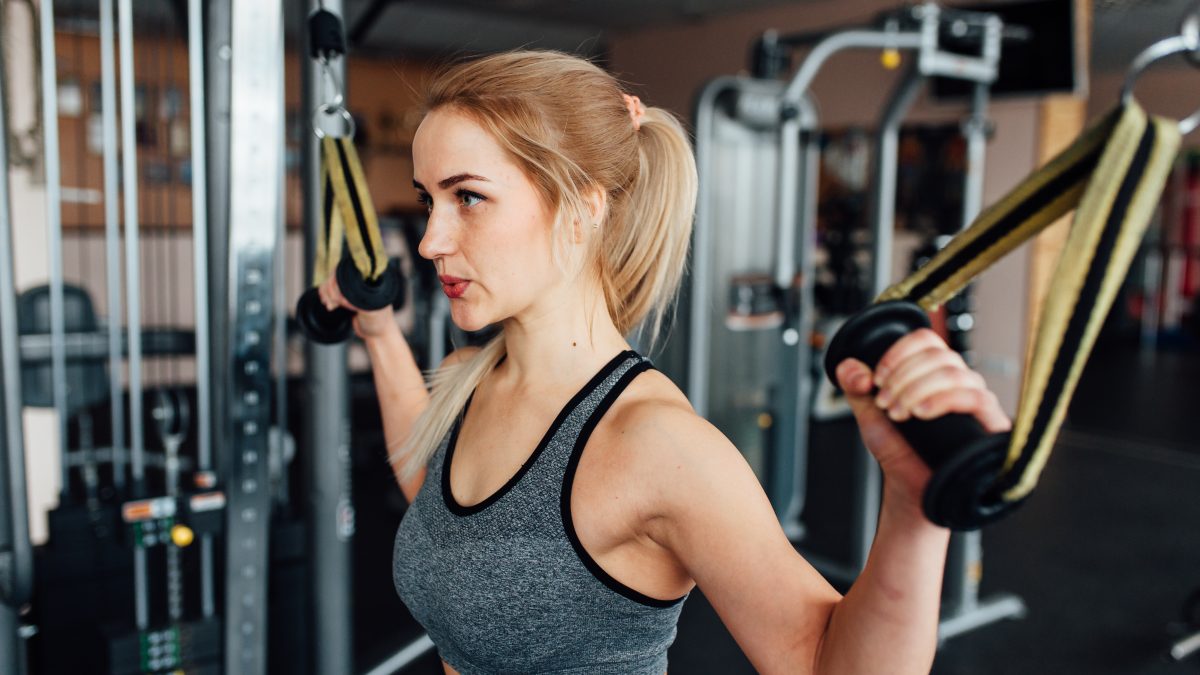 Woman working out in the gym