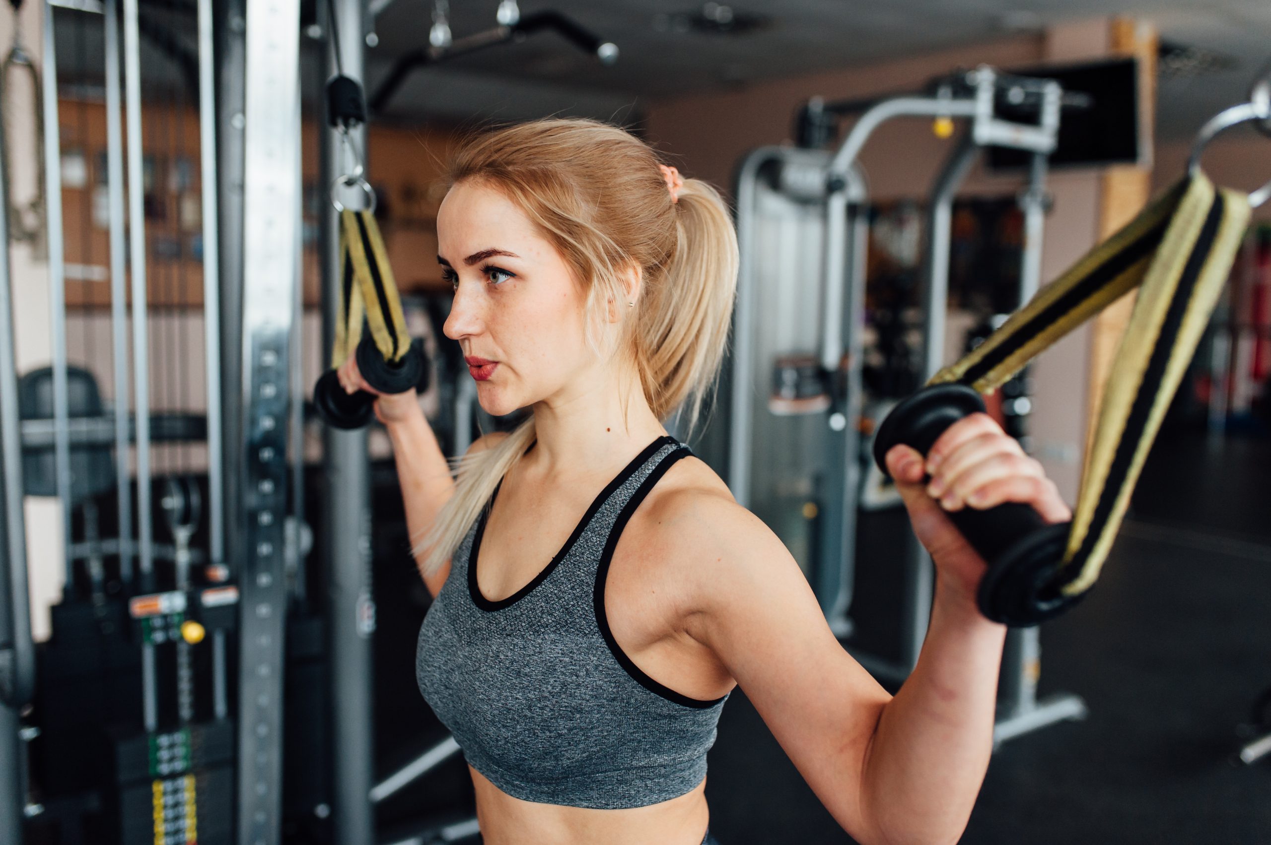 Woman working out in the gym