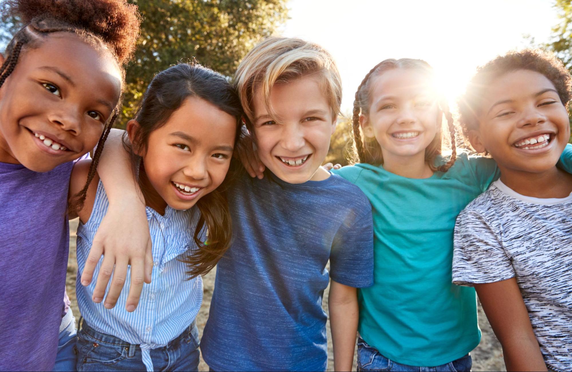 Kids smiling at summer camp