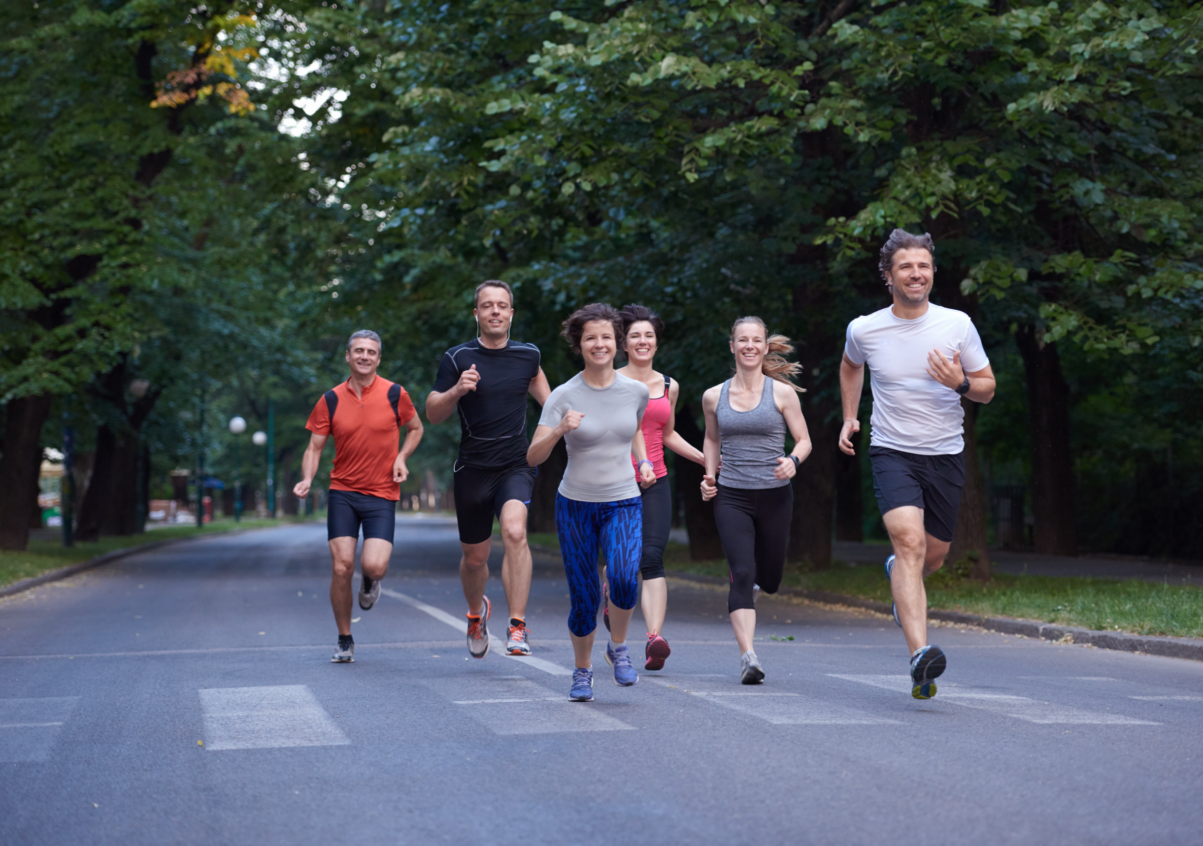 Group of YMCA members running in the Y-Works: Running With Weights.